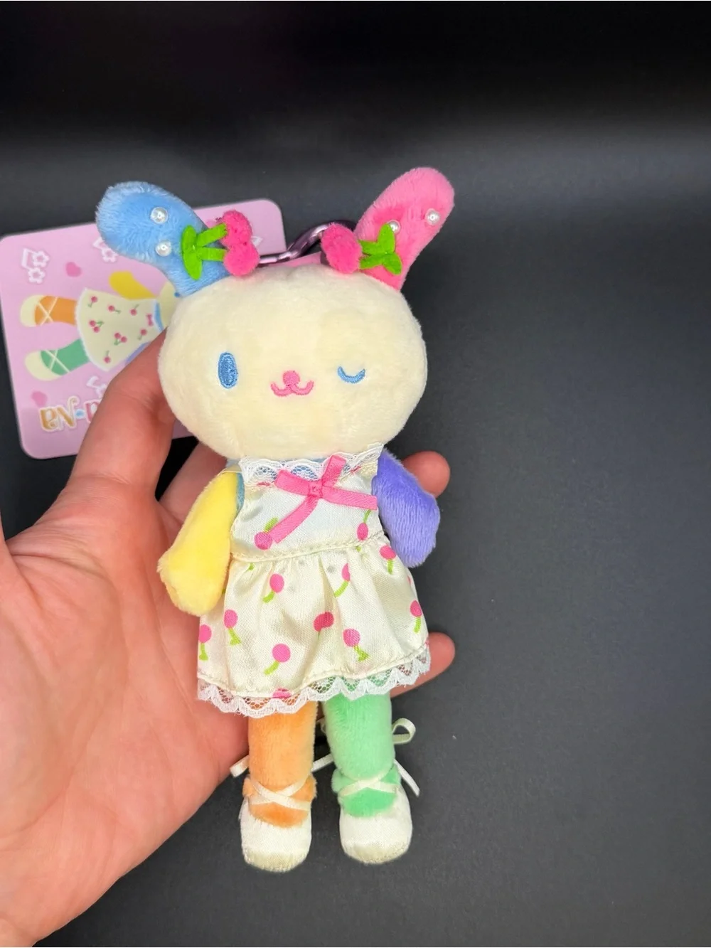 Sanrio long legs U*SA*HA*NA with cherry dress outfit plush/keychain us25